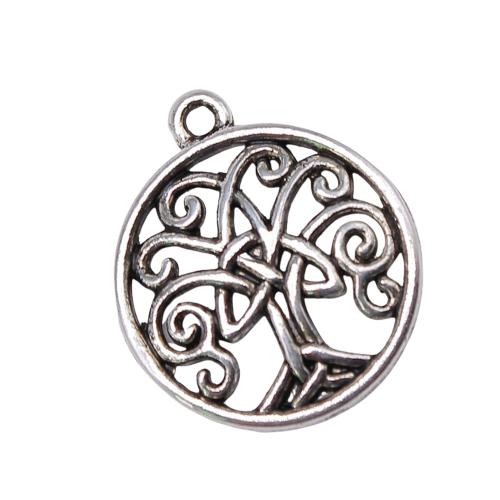 Tibetan Style Hollow Pendants, Round, plated, DIY, 23x20mm, 10PCs/Bag, Sold By Bag