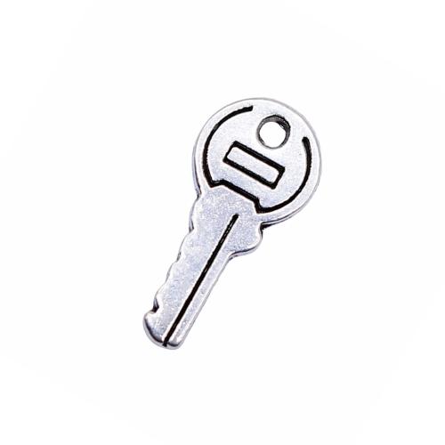 Tibetan Style Key Pendants, plated, DIY, 13x5mm, 40PCs/Bag, Sold By Bag