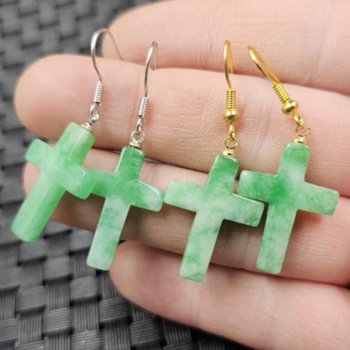 Gemstone Pendants Jewelry, Kosmochlor Jade, with Tibetan Style, Cross, different styles for choice, 15x23mm, Sold By PC
