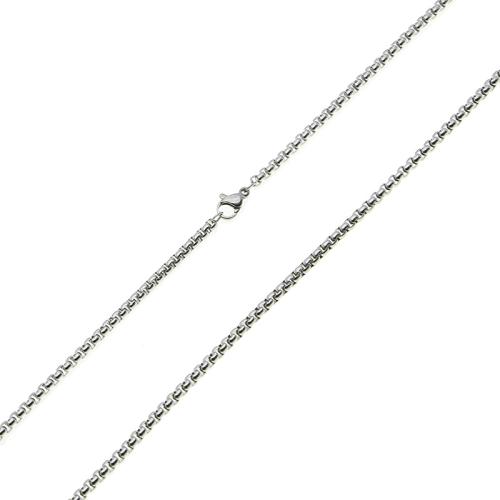 Stainless Steel Chain Necklace, 304 Stainless Steel, different size for choice, original color, Sold By PC