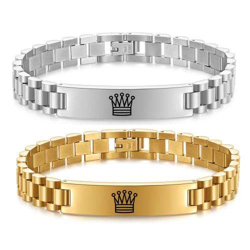Stainless Steel Jewelry Bracelet, 304 Stainless Steel, gold color plated, fashion jewelry & laser pattern, more colors for choice, Sold By PC