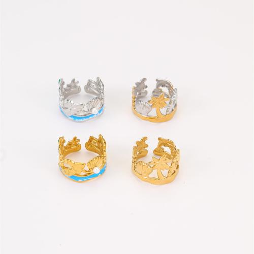 Enamel Stainless Steel Jewelry Set, 304 Stainless Steel, with Plastic Pearl, plated, different styles for choice & for woman & hollow, more colors for choice, Sold By PC