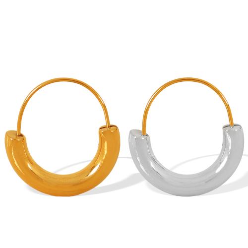 Stainless Steel Hoop Earring, 304 Stainless Steel, plated, fashion jewelry & for woman, more colors for choice, Sold By Pair