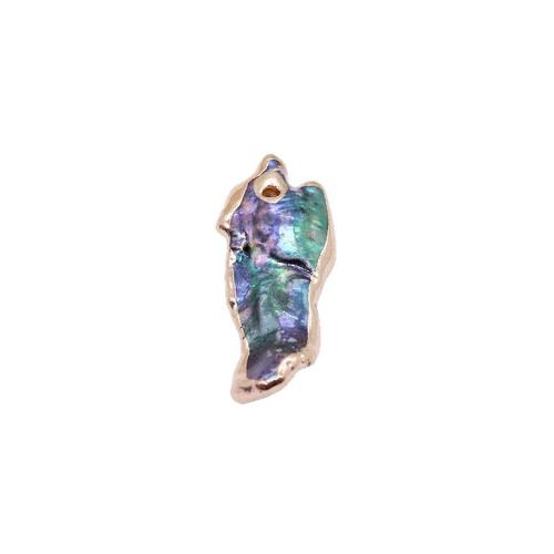 Freshwater Pearl Pendants, with Brass, irregular, gold color plated, DIY, mixed colors, Sold By PC
