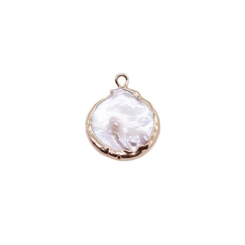 Freshwater Pearl Pendants, with Brass, irregular, gold color plated, DIY, mixed colors, Sold By PC