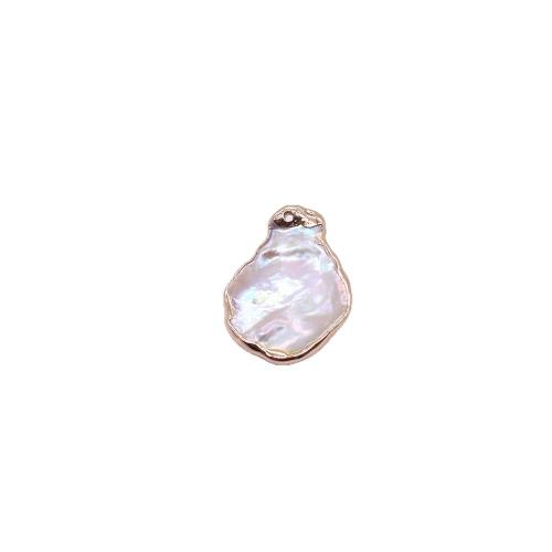 Freshwater Pearl Pendants, with Brass, irregular, gold color plated, DIY, mixed colors, Sold By PC