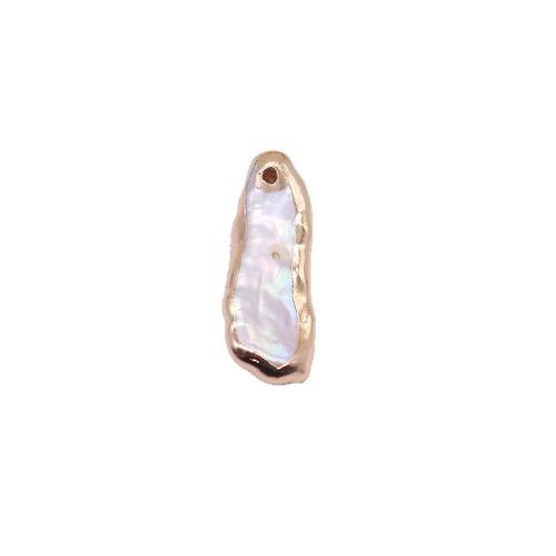 Freshwater Pearl Pendants, with Brass, irregular, gold color plated, DIY, mixed colors, Sold By PC