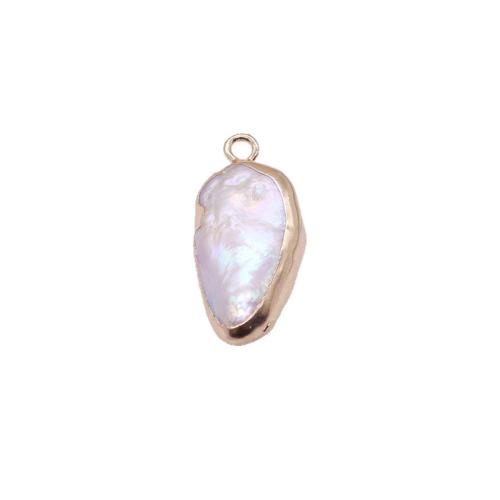 Pendentifs perles d'eau douce, perle d'eau douce cultivée, avec laiton, Placage de couleur d'or, DIY, couleurs mélangées, Vendu par PC