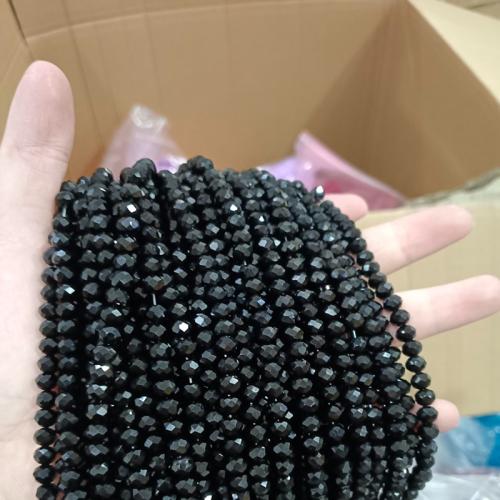 Crystal Beads, DIY, Jet, Sold Per 38 cm Strand