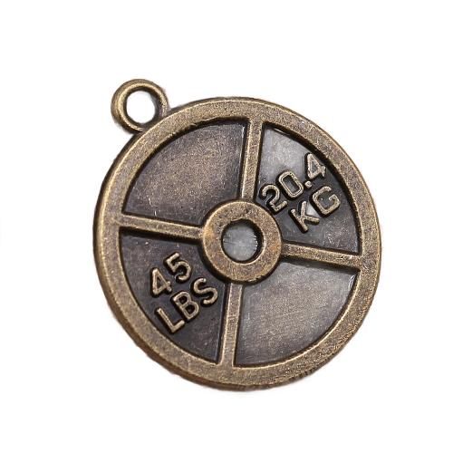 Tibetan Style Pendants, Round, plated, DIY, antique bronze color, 28x24mm, Sold By PC