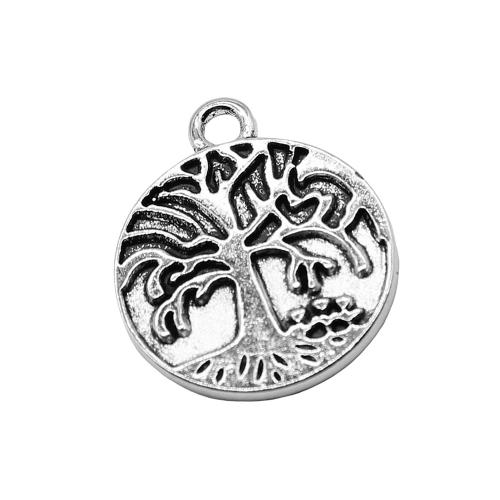 Tibetan Style Pendants, Round, plated, DIY, 10PCs/Bag, Sold By Bag