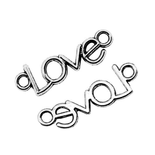 Letter Tibetan Style Connector, plated, DIY & hollow, 10PCs/Bag, Sold By Bag