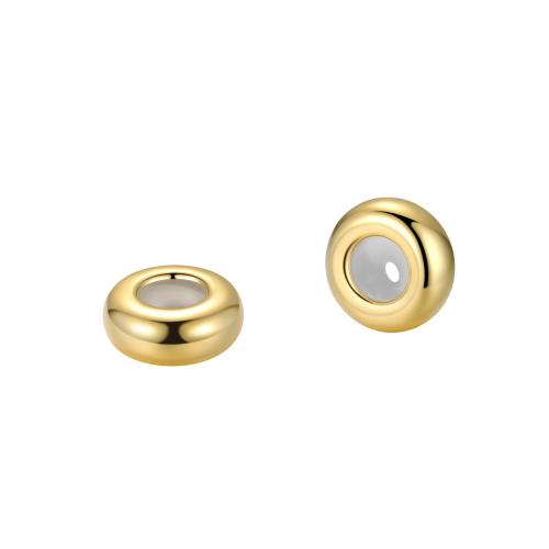 925 Sterling Silver Beads, with Silicone, Rondelle, DIY & different size for choice, more colors for choice, Sold By PC