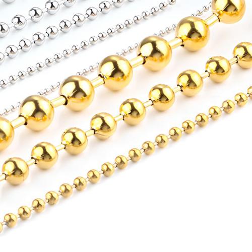 Stainless Steel Ball Chain, 304 Stainless Steel, plated, DIY, more colors for choice, Sold By m