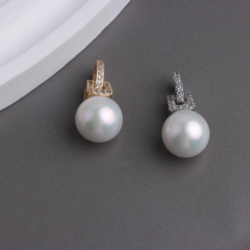 Freshwater Pearl Pendants, DIY & with rhinestone, more colors for choice, 10x10mm, Sold By PC