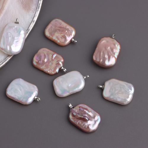 Freshwater Pearl Pendants, Baroque, gold color plated, DIY, more colors for choice, 13x16mm, Sold By PC