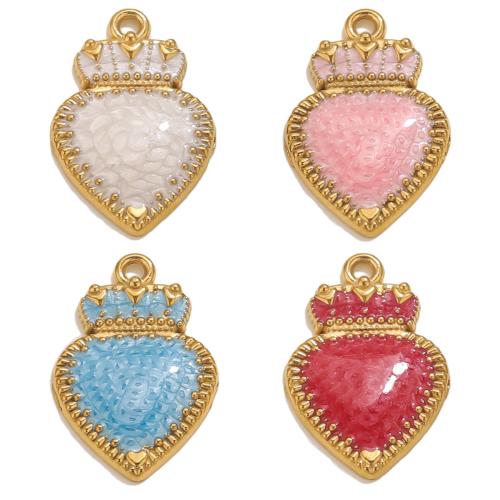 Stainless Steel Heart Pendants, 304 Stainless Steel, gold color plated, DIY & enamel, more colors for choice, Sold By PC