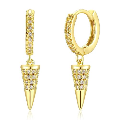 Cubic Zirconia Micro Pave Brass Earring, plated, fashion jewelry & micro pave cubic zirconia & for woman, Sold By Pair
