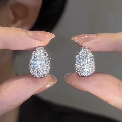 Cubic Zirconia Micro Pave Brass Earring, plated, fashion jewelry & micro pave cubic zirconia & for woman, Sold By Pair