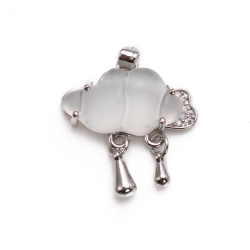Resin Pendant, Brass, with Resin, Cloud, plated, DIY, silver color, nickel, lead & cadmium free, 22.22x6.28x24.96mm, 20PCs/Bag, Sold By Bag