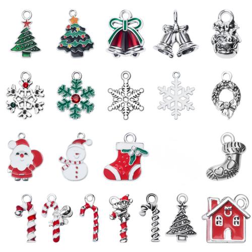 Tibetan Style Christmas Pendants, plated, DIY & different styles for choice & enamel, more colors for choice, Sold By PC