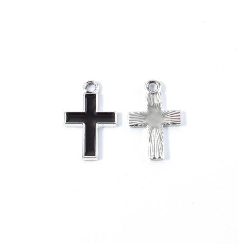 Tibetan Style Enamel Pendants, Cross, plated, DIY, more colors for choice, 10PCs/Bag, Sold By Bag