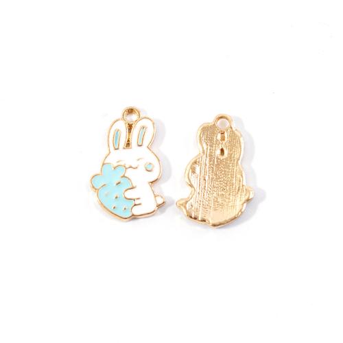 Tibetan Style Enamel Pendants, Rabbit, plated, DIY, more colors for choice, 10PCs/Bag, Sold By Bag