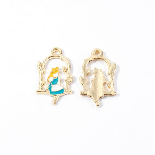 Tibetan Style Enamel Pendants, plated, DIY & hollow, more colors for choice, 10PCs/Bag, Sold By Bag