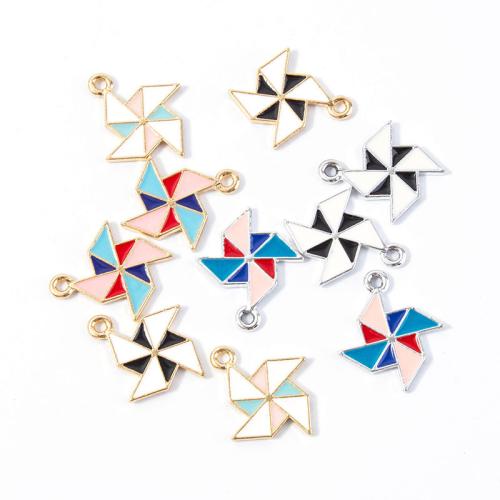 Tibetan Style Enamel Pendants, Pinwheel, plated, DIY, more colors for choice, 10PCs/Bag, Sold By Bag