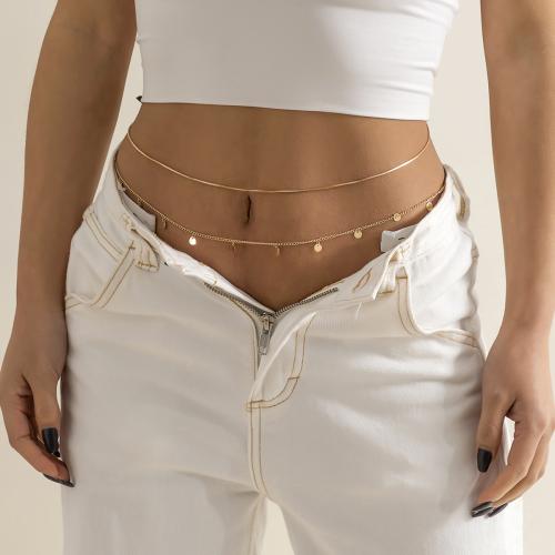 Iron Waist Chain, with brass chain, plated, different styles for choice & micro pave cubic zirconia & for woman, Sold By PC