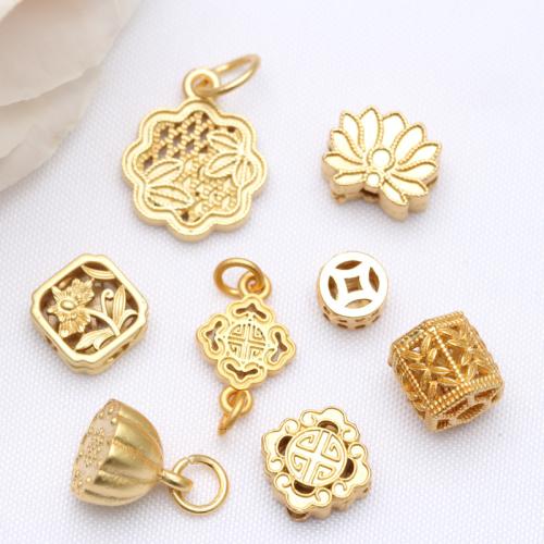 Brass Jewelry Beads, matte gold color plated, DIY & different styles for choice, Sold By PC