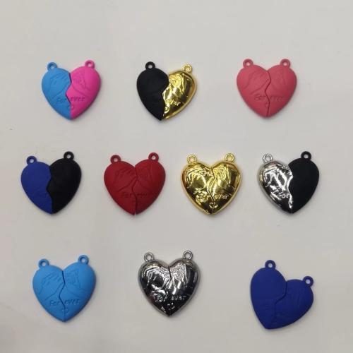 Tibetan Style Lobster Swivel Clasp, Heart, painted, DIY, more colors for choice, 25x25mm, Sold By PC
