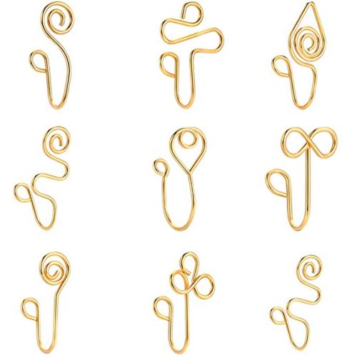 304 Stainless Steel Nose Clip, plated, nine pieces & Unisex, more colors for choice, 15mm, Sold By Set