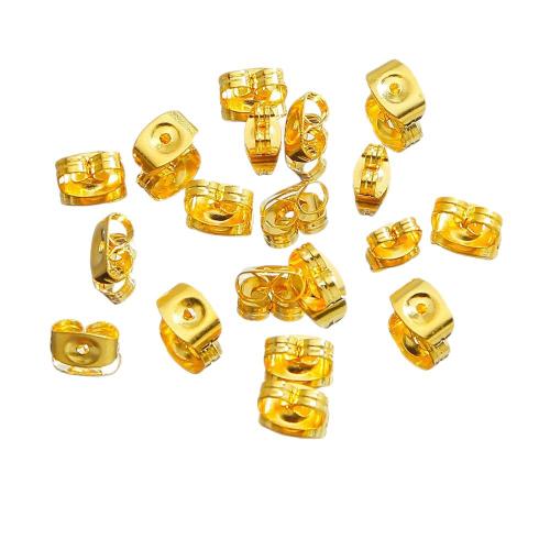 Stainless Steel Ear Nut , 316L Stainless Steel, gold color plated, DIY, more colors for choice, 100PCs/Bag, Sold By Bag