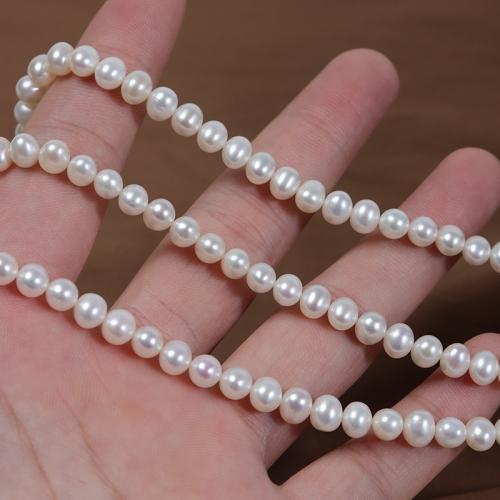 Cultured Potato Freshwater Pearl Beads, DIY, white, 5.5-6mm, Sold By PC