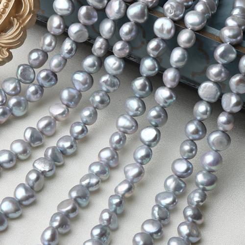Keshi Cultured Freshwater Pearl Beads, Baroque, DIY, grey, 9-10mm, Length:38 cm, Sold By Pair