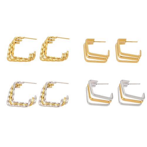 Stainless Steel Stud Earrings, 304 Stainless Steel, plated, fashion jewelry & different styles for choice & for woman, more colors for choice, Sold By Pair