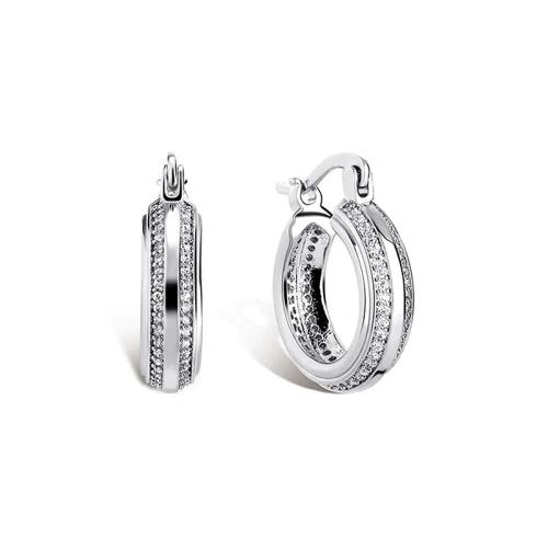 Cubic Zirconia Micro Pave Brass Earring, plated, fashion jewelry & micro pave cubic zirconia & for woman, more colors for choice, Sold By Pair