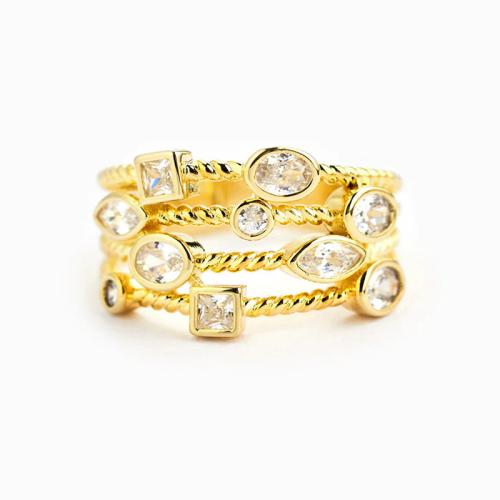 Cubic Zirconia Micro Pave Brass Ring, plated, different size for choice & micro pave cubic zirconia & for woman & hollow, Sold By PC