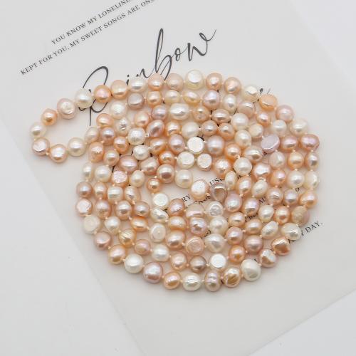 Natural Freshwater Pearl Long Necklace, Baroque, fashion jewelry, mixed colors, 7-8mm, Sold Per 116 cm Strand