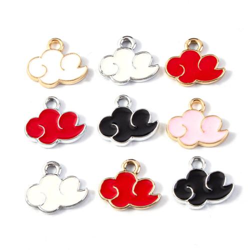 Tibetan Style Enamel Pendants, Cloud, plated, DIY, more colors for choice, 10PCs/Bag, Sold By Bag