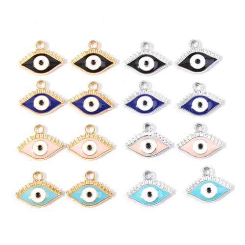 Colgantes ojo malvado, aleación de zinc, chapado, Bricolaje & esmalte, más colores para la opción, 10PCs/Bolsa, Vendido por Bolsa
