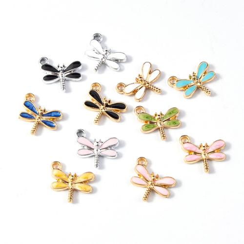 Tibetan Style Enamel Pendants, Dragonfly, plated, DIY, more colors for choice, 10PCs/Bag, Sold By Bag