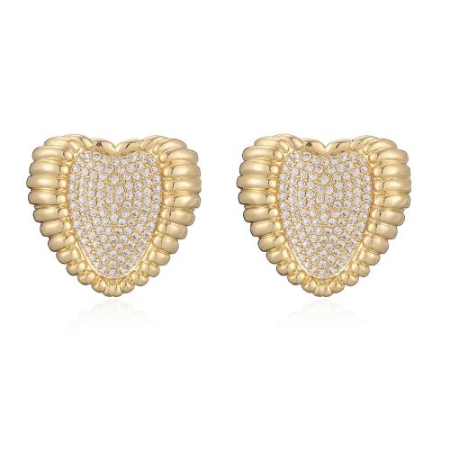 Boucles d'oreilles en laiton zircon cubique pavent, Plaqué or 18K, styles différents pour le choix & pavé de micro zircon & pour femme, Vendu par paire