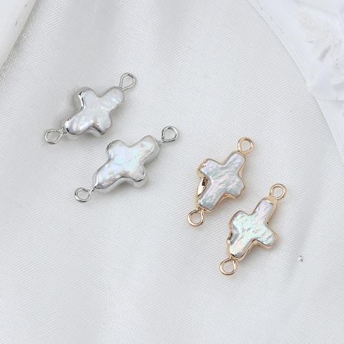 Freshwater Pearl Pendants, with Brass, Baroque, DIY, more colors for choice, 10-11mm, Sold By PC