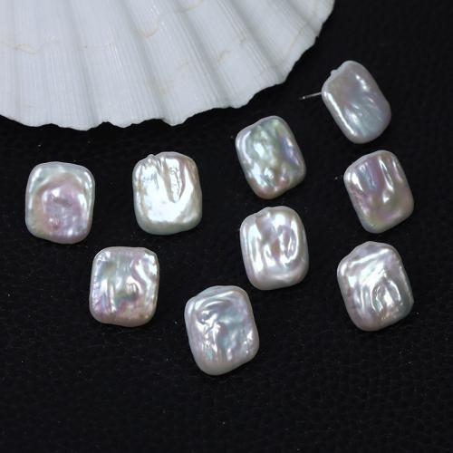 Freshwater Pearl Earrings, 925 Sterling Silver, with Freshwater Pearl, Baroque, fashion jewelry, white, 14-16mm, Sold By Pair