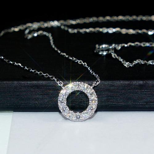 Cubic Zircon Micro Pave Brass Necklace, plated, micro pave cubic zirconia & for woman & hollow, Length:Approx 45 cm, Sold By PC