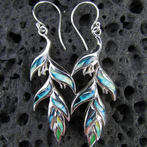 Tibetan Style Drop Earrings, Leaf, plated, for woman & epoxy gel & decal, Sold By Pair