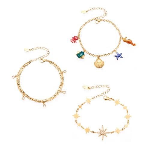 Cubic Zirconia Stainless Steel Jewelry Sets, 304 Stainless Steel, plated, different styles for choice & micro pave cubic zirconia & for woman, more colors for choice, Sold By PC