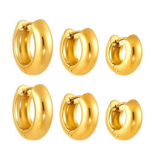 Stainless Steel Huggie Hoop Earring, 304 Stainless Steel, plated, fashion jewelry & different size for choice & for woman, more colors for choice, Sold By Pair